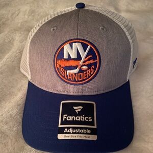 Fanatics blue, grey, and white New York Islanders cap